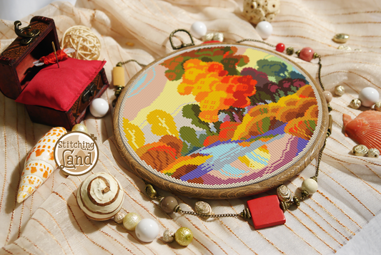 Autumn Riverside Cross Stitch Pattern