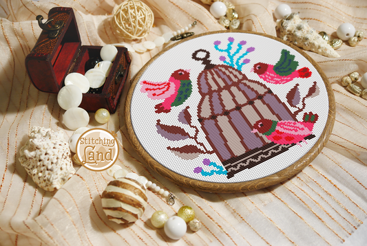 Bird Cage Cross Stitch Pattern