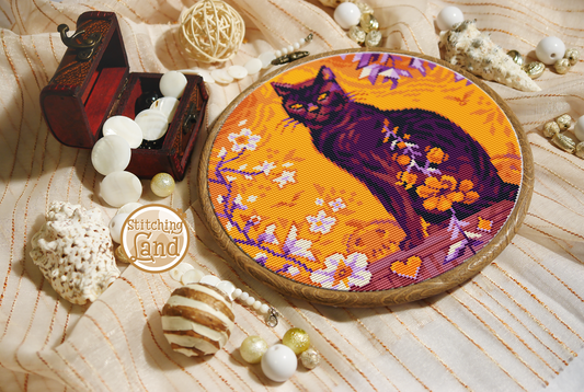 Black Cat Cross Stitch Pattern