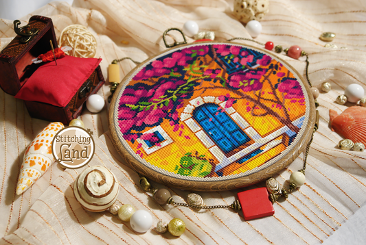 Blue Door Cross Stitch Pattern