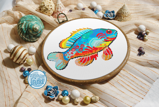Blue Fish Cross Stitch Pattern