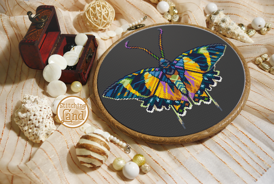 Bright Butterfly II Cross Stitch Pattern