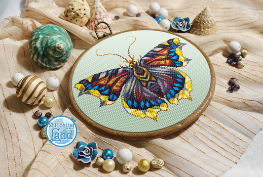 Bright Butterfly X Cross Stitch Pattern
