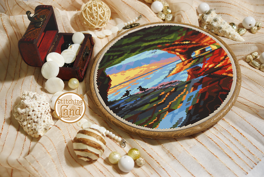 Caves of Michigan Cross Stitch Pattern