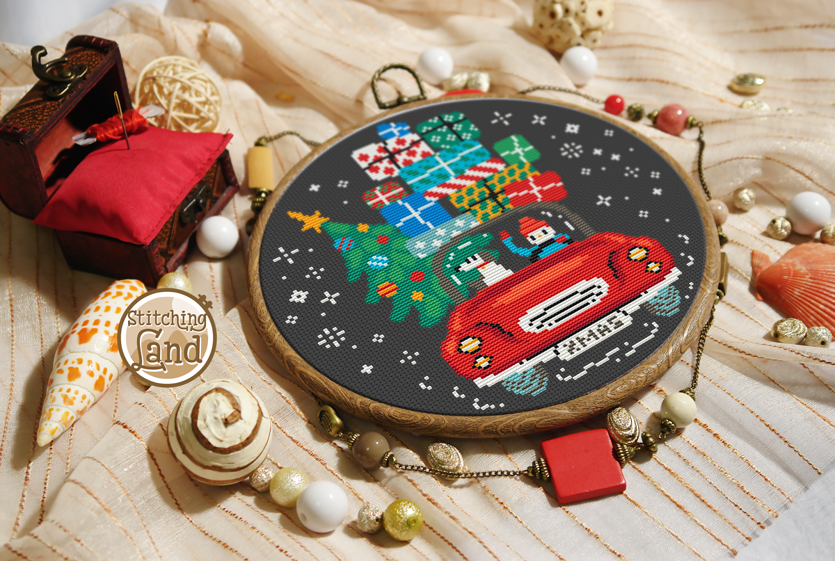 Christmas Car Cross Stitch Pattern