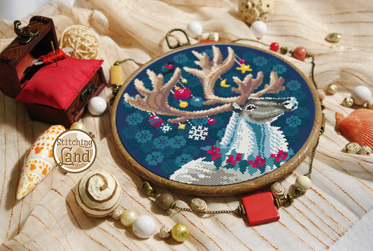 Christmas Deer II Cross Stitch Pattern