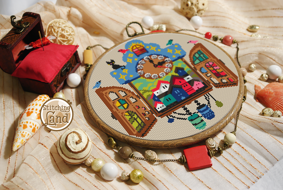 Clock Town Cross Stitch Pattern