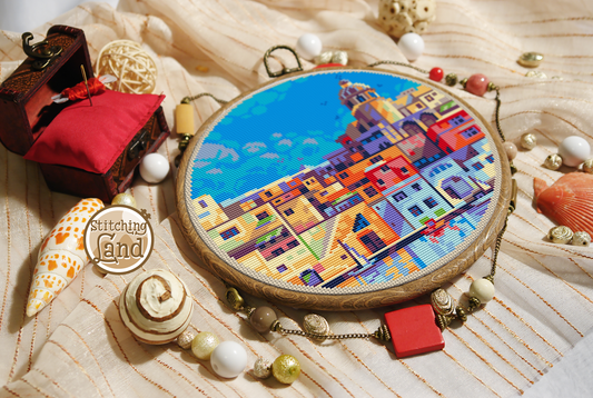 Coastal Town Cross Stitch Pattern
