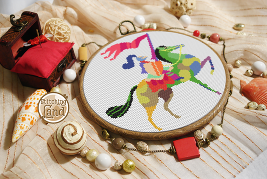 Color Knight Cross Stitch Pattern
