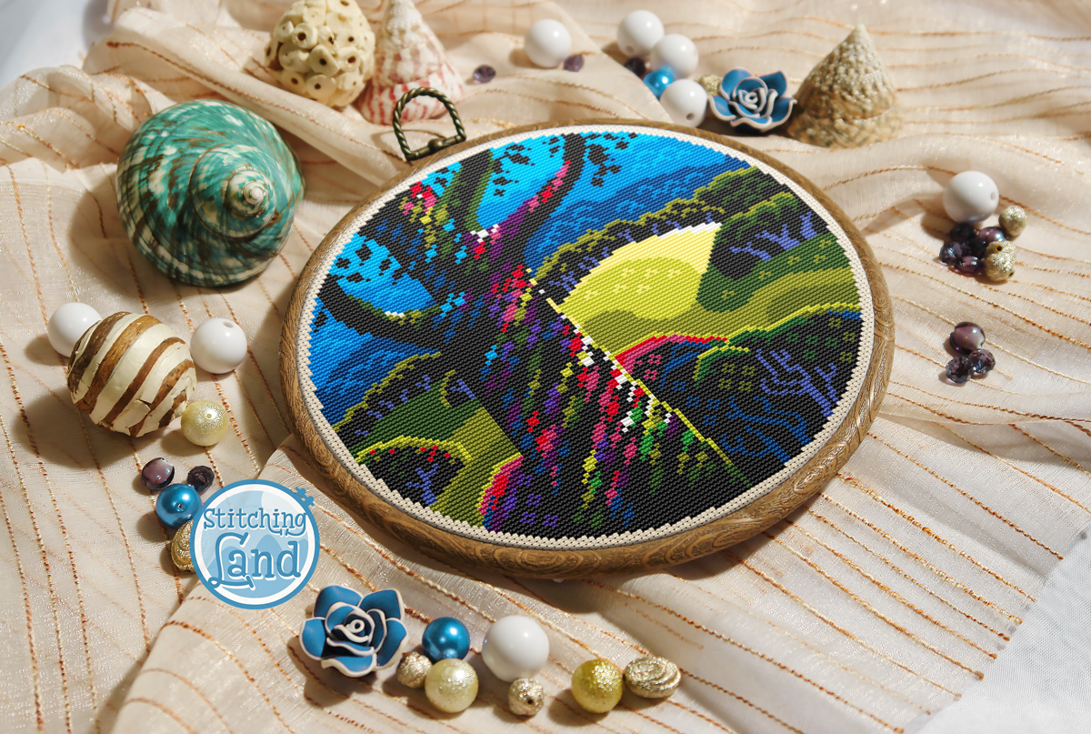 Color Tree Cross Stitch Pattern