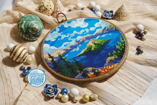Crater Lake Cross Stitch Pattern