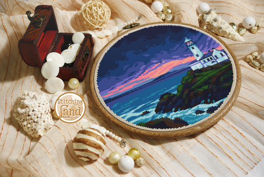 Fanad Head Lighthouse Cross Stitch Pattern