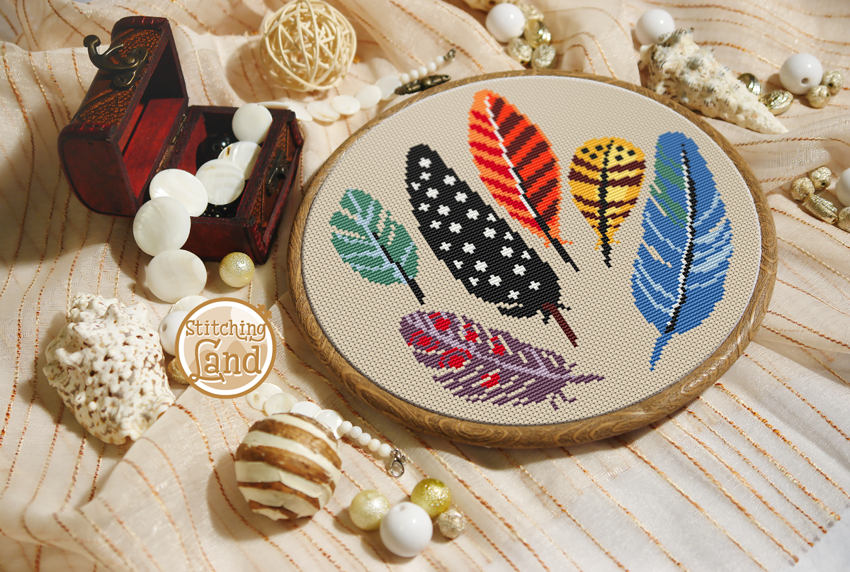 Feathers Cross Stitch Pattern