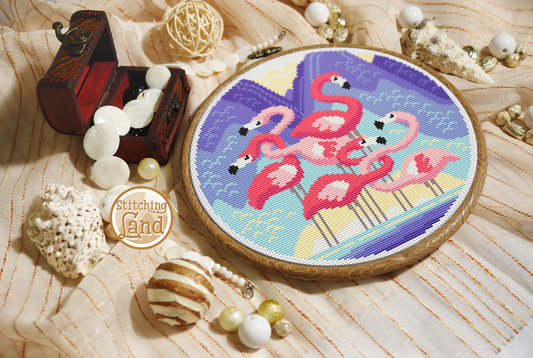 Flamingos Cross Stitch Pattern