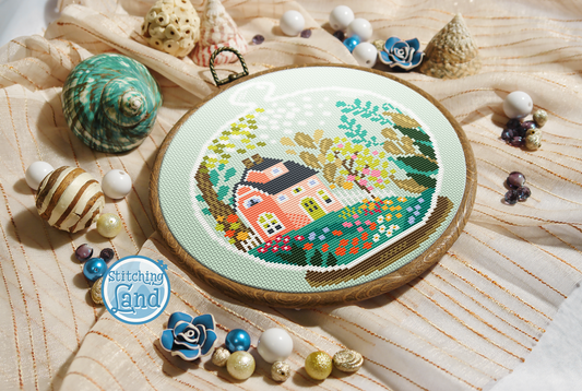 Flower House Cross Stitch Pattern