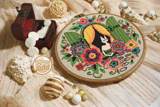 Flower Window Cross Stitch Pattern