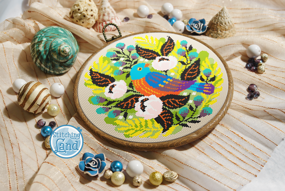 Forest Bird Cross Stitch Pattern
