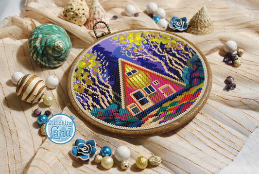 Forest Cabin Cross Stitch Pattern