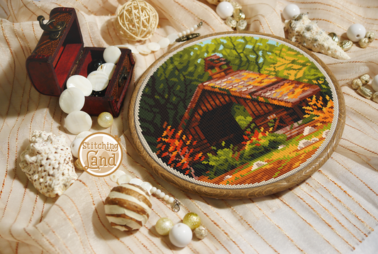 Forest Cabin II Cross Stitch Pattern