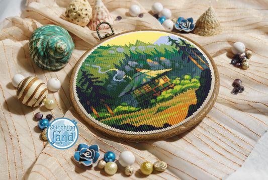 Forest Hut Cross Stitch Pattern