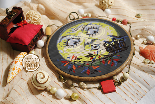 Full Moon Cross Stitch Pattern