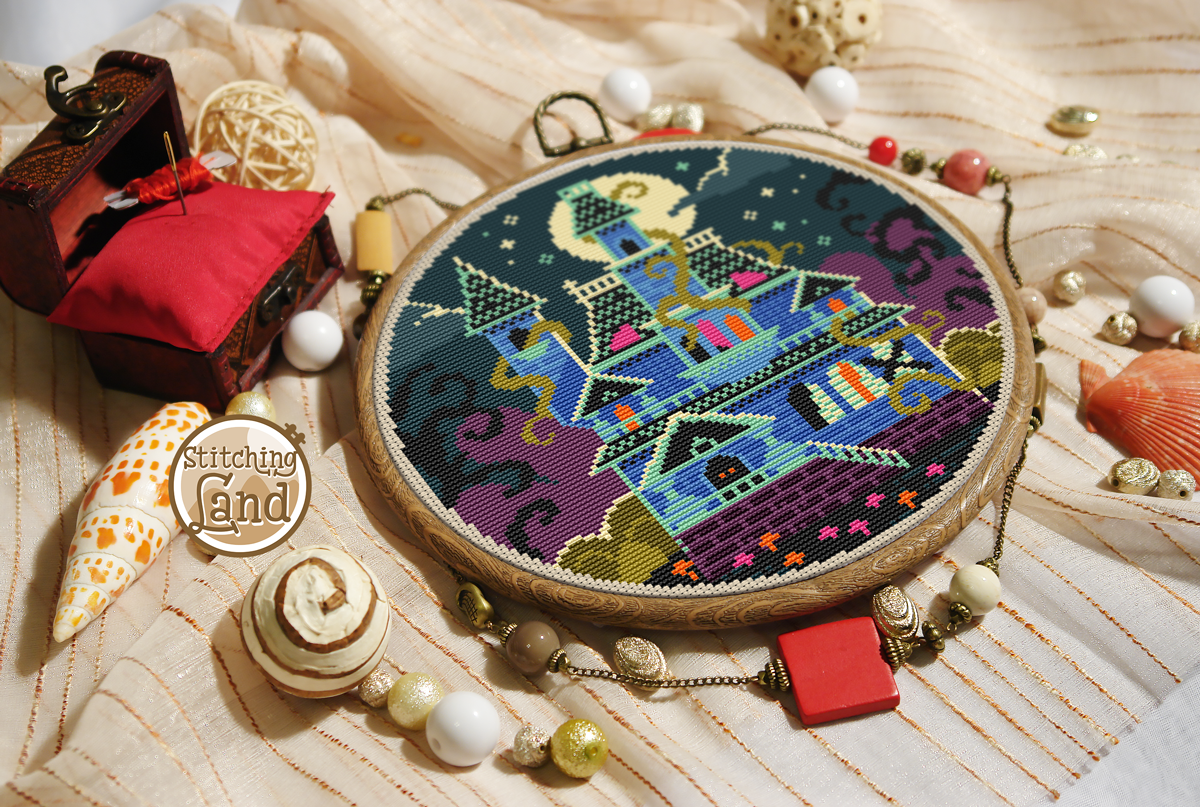 Ghost House Cross Stitch Pattern