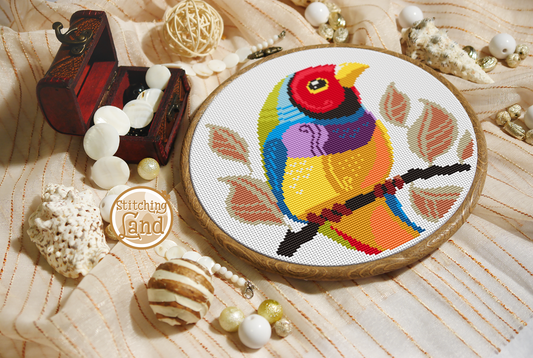 Gouldian Finch Cross Stitch Pattern
