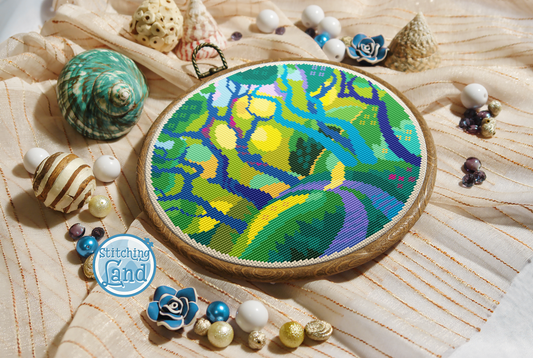 Green Forest Cross Stitch Pattern