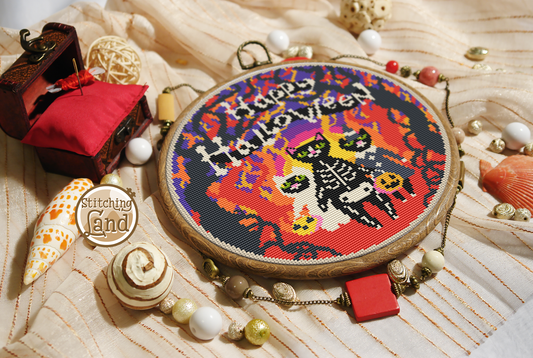 Halloween Cats Cross Stitch Pattern