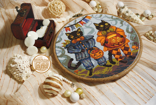 Halloween Cats II Cross Stitch Pattern
