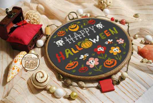 Happy Halloween Cross Stitch Pattern