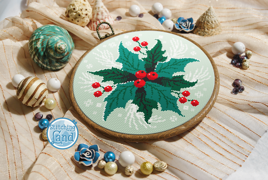 Holly Cross Stitch Pattern