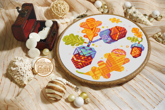 Acorns Mandala Cross Stitch Pattern