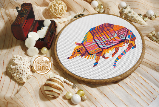 Armadillo Mandala Cross Stitch Pattern