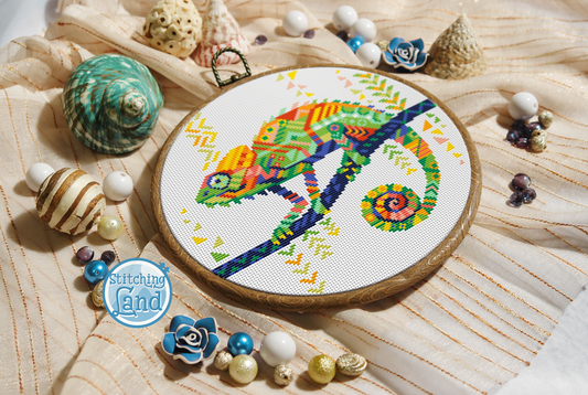 Chameleon Mandala Cross Stitch Pattern
