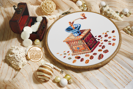 Coffee Mandala Cross Stitch Pattern