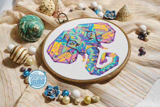 Elephant Mandala Cross Stitch Pattern