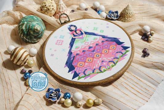 Girl Mandala Cross Stitch Pattern