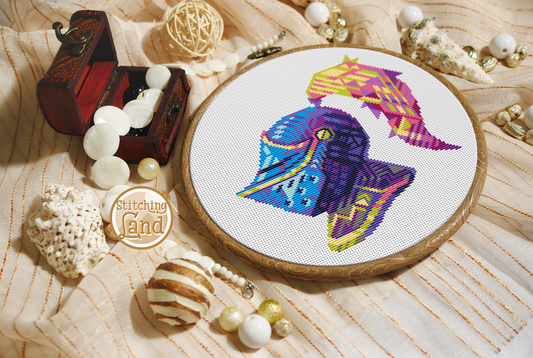 Knight Mandala Cross Stitch Pattern