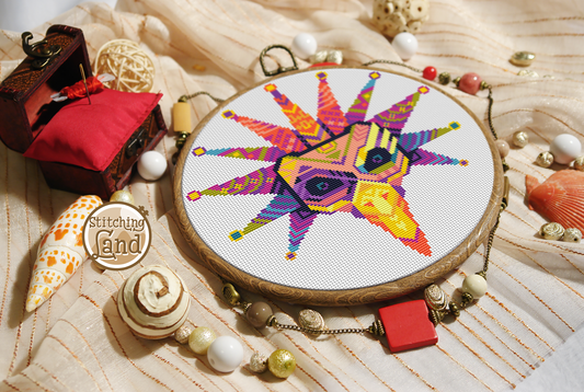 Mask Mandala Cross Stitch Pattern