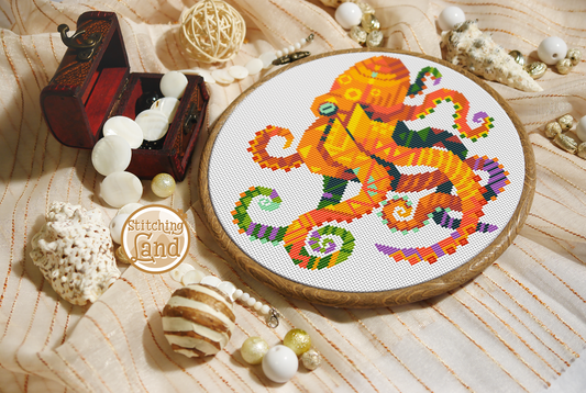 Octopus Mandala Cross Stitch Pattern
