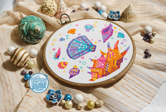 Seashells Mandala Cross Stitch Pattern