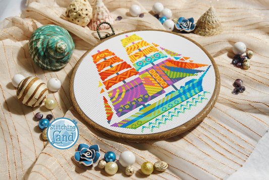 Ship Mandala Cross Stitch Pattern