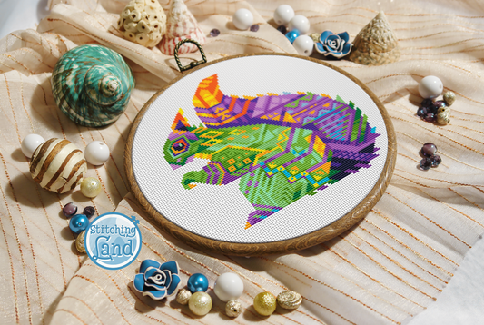 Squirrel Mandala Cross Stitch Pattern