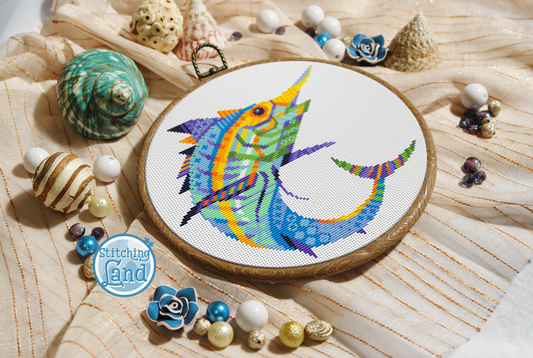Swordfish Mandala Cross Stitch Pattern