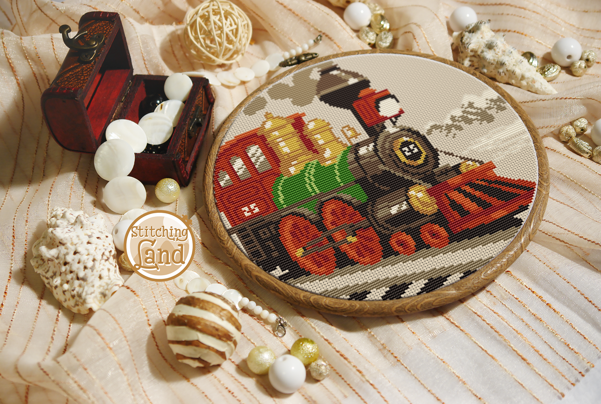 Locomotive Cross Stitch Pattern