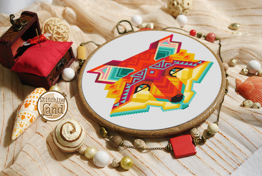 Fox Mandala Cross Stitch Pattern