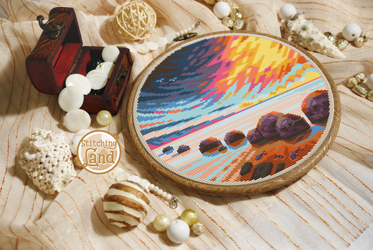 Moeraki Boulders Cross Stitch Pattern