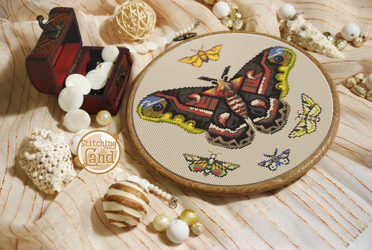 Moths II Cross Stitch Pattern
