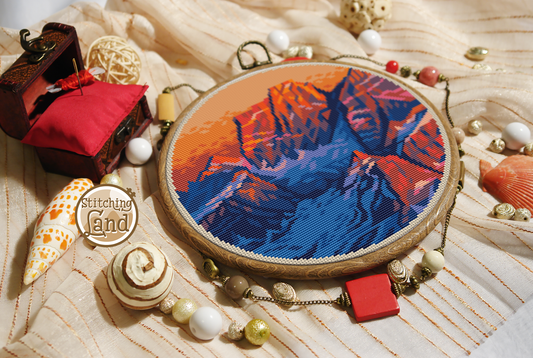 Mountain Sunset II Cross Stitch Pattern